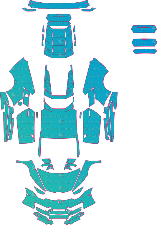 Lamborghini Huracan 724 LP 580-2 (From 2016) Coupe – pre-cut PPF pattern templates, instant digital download vector cut files (CDR, AI, PDF, SVG)