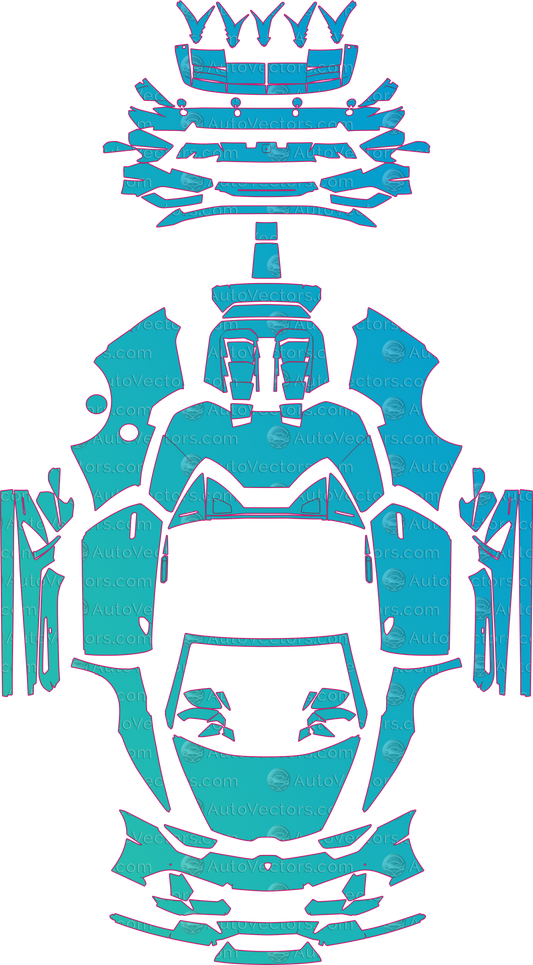 Lamborghini Huracan EVO (From 2019) Spyder – pre-cut PPF pattern templates, instant digital download vector cut files (CDR, AI, PDF, SVG)