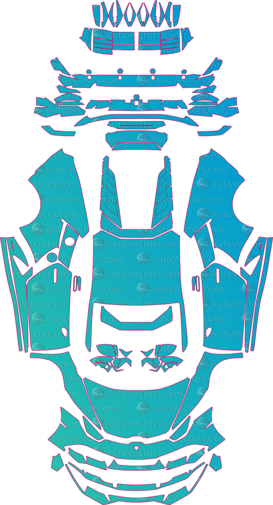 Lamborghini Huracan Fluo Capsule (From 2020) Coupe – pre-cut PPF pattern templates, instant digital download vector cut files (CDR, AI, PDF, SVG)
