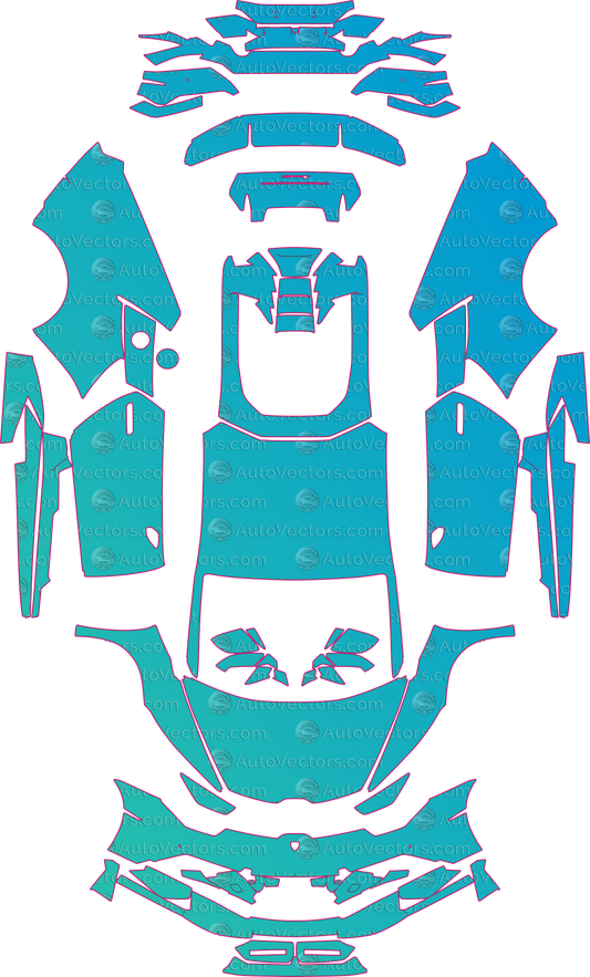 Lamborghini Huracan Performante (From 2018) Coupe – pre-cut PPF pattern templates, instant digital download vector cut files (CDR, AI, PDF, SVG)