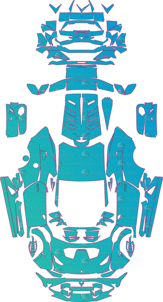 Lamborghini Huracan STO (From 2021) Coupe – pre-cut PPF pattern templates, instant digital download vector cut files (CDR, AI, PDF, SVG)