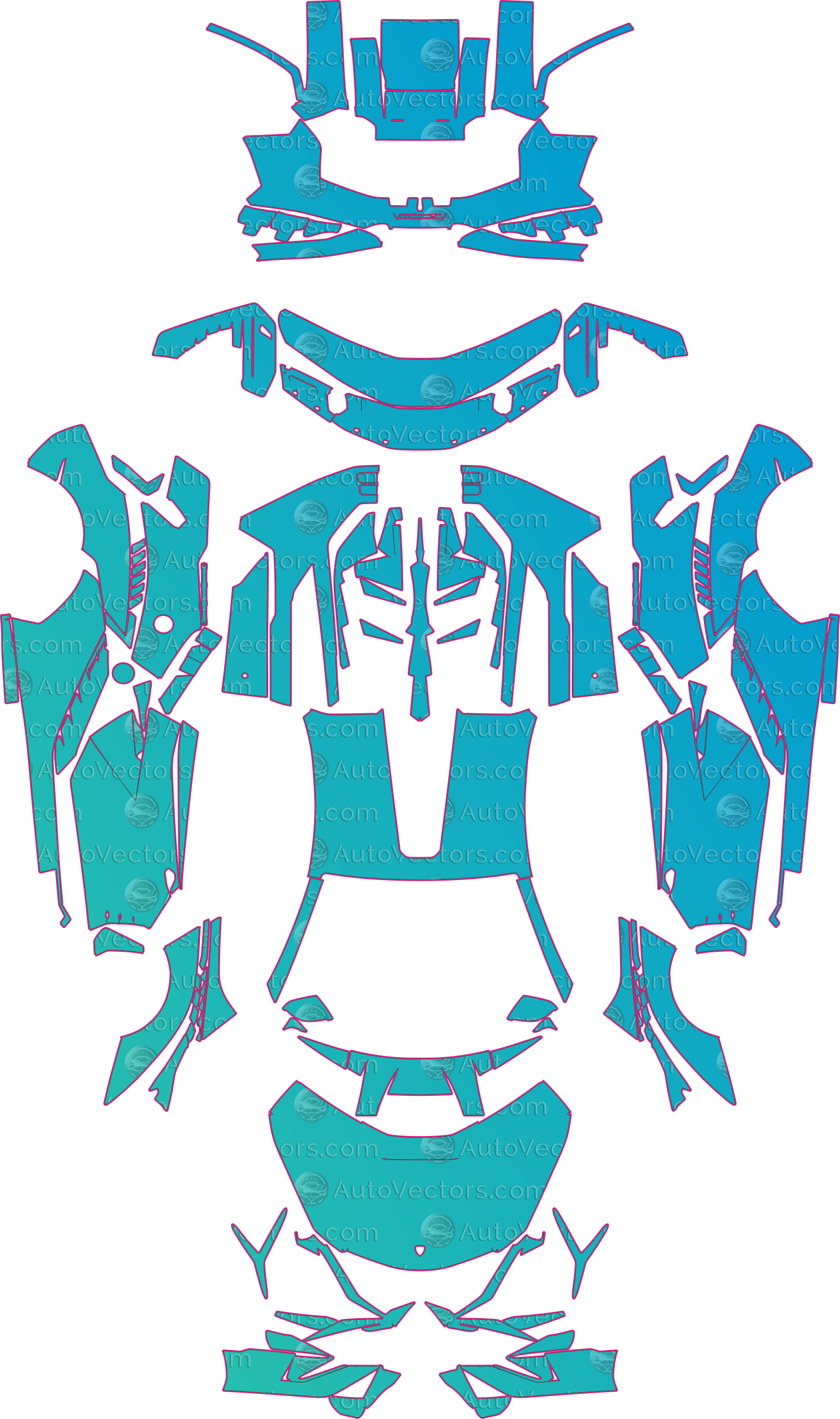 Lamborghini Sian (From 2021) Coupe – pre-cut PPF pattern templates, instant digital download vector cut files (CDR, AI, PDF, SVG)