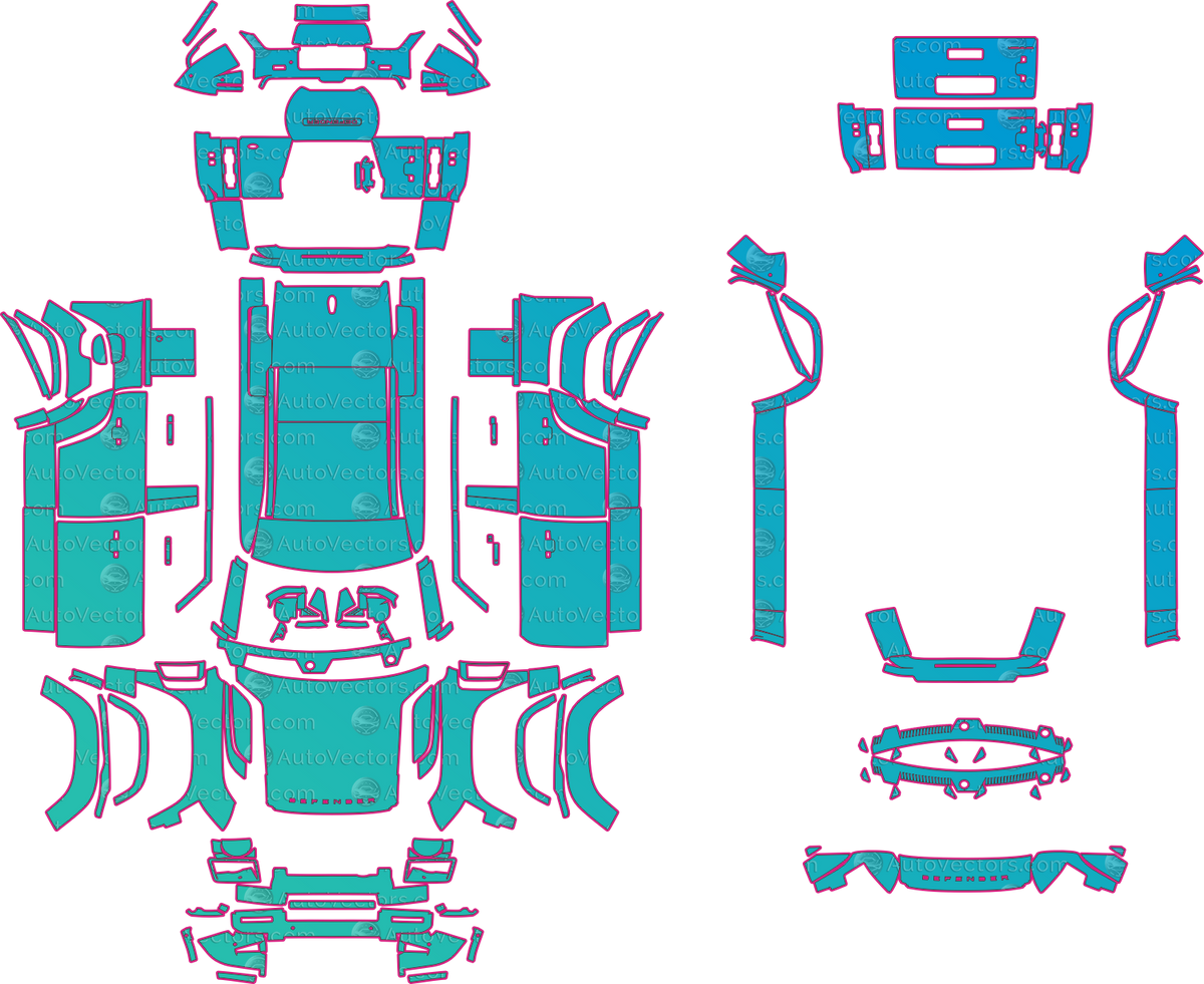 Land Rover Defender 110 L663 Octa (From 2025) SUV – pre-cut PPF pattern templates, instant digital download vector cut files (CDR, AI, PDF, SVG)