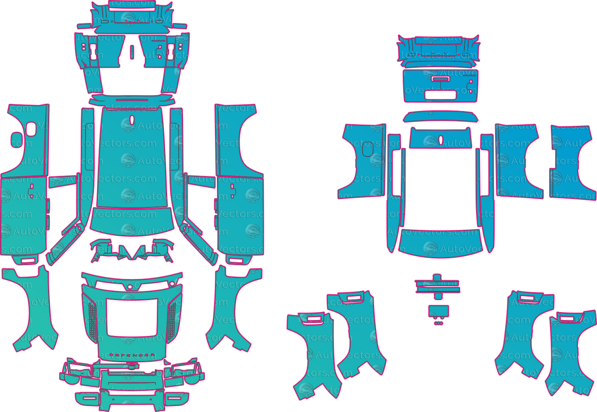 Land Rover Defender 90 L663 X (From 2026) SUV – pre-cut PPF pattern templates, instant digital download vector cut files (CDR, AI, PDF, SVG)