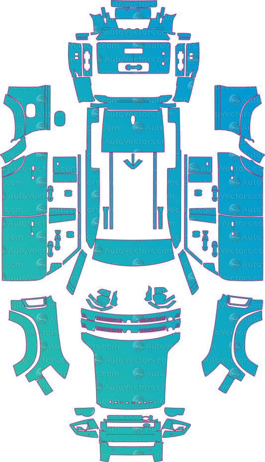 Land Rover Defender L663 Base Explorer-Country Pack (From 2020) SUV – pre-cut PPF pattern templates, instant digital download vector cut files (CDR, AI, PDF, SVG)
