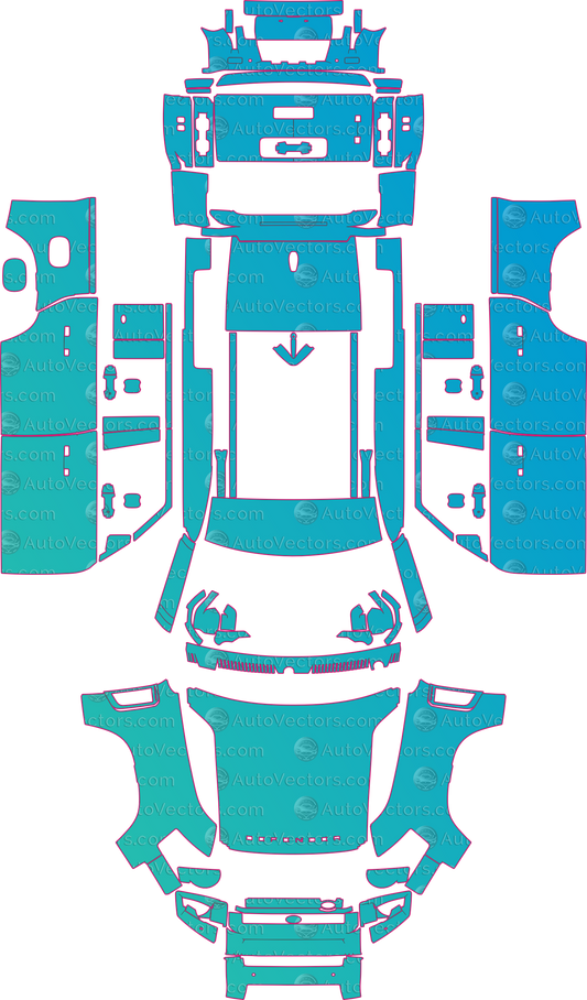 Land Rover Defender L663 Base First Edition 110 (From 2020) SUV – pre-cut PPF pattern templates, instant digital download vector cut files (CDR, AI, PDF, SVG)