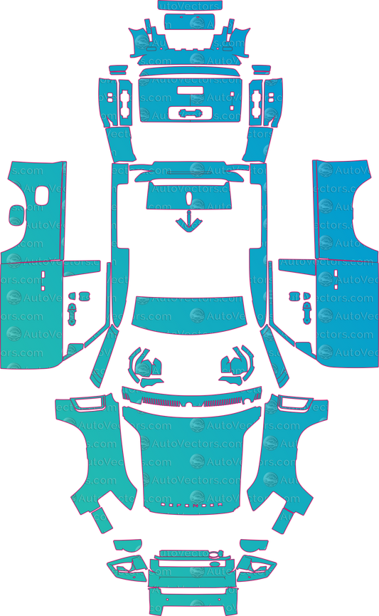 Land Rover Defender L663 Base First Edition 90 (From 2020) SUV – pre-cut PPF pattern templates, instant digital download vector cut files (CDR, AI, PDF, SVG)