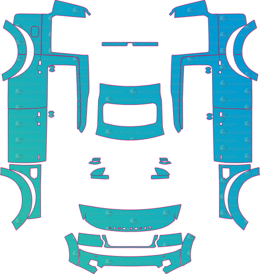 Land Rover Discovery 4 L319 HSE Lux-HSE-Base (From 2014) SUV – pre-cut PPF pattern templates, instant digital download vector cut files (CDR, AI, PDF, SVG)