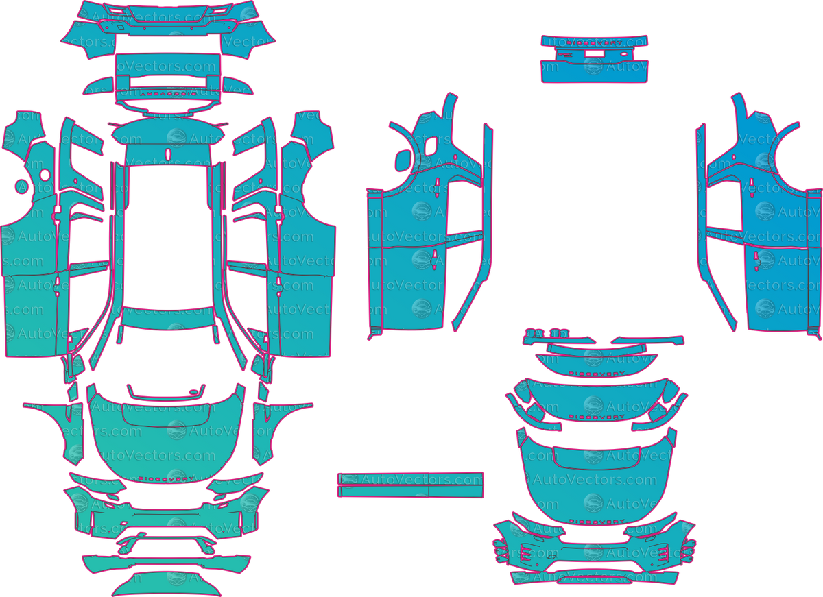 Land Rover Discovery Sport L550 R-Dynamic HSE (From 2019) SUV – pre-cut PPF pattern templates, instant digital download vector cut files (CDR, AI, PDF, SVG)