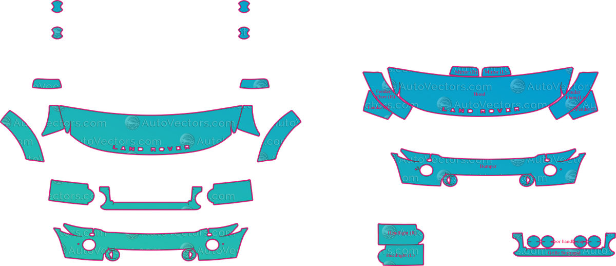 Land Rover LR4 L319 HSE (From 2010) SUV – pre-cut PPF pattern templates, instant digital download vector cut files (CDR, AI, PDF, SVG)