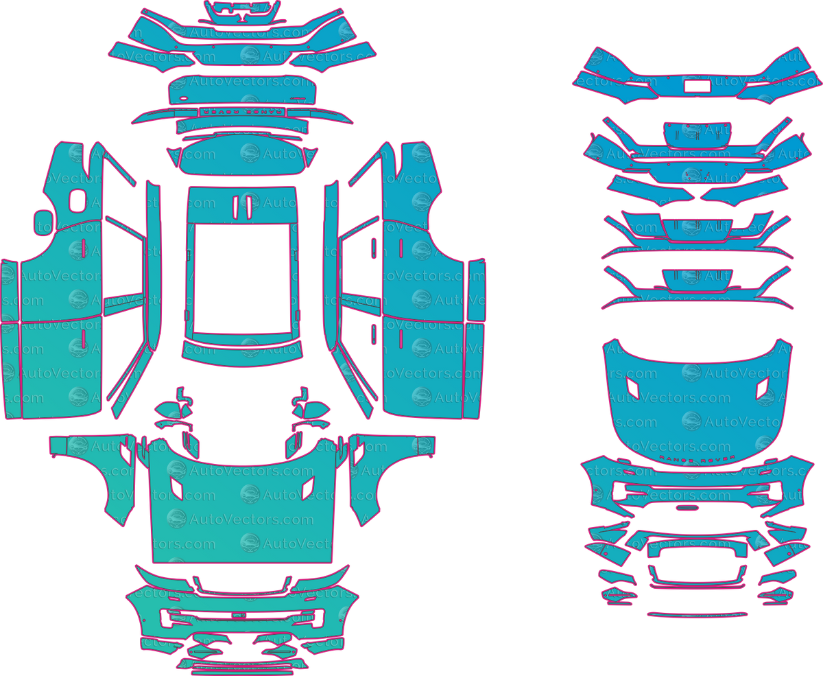 Land Rover Range Rover Sport L461 Autobiography (From 2023) SUV – pre-cut PPF pattern templates, instant digital download vector cut files (CDR, AI, PDF, SVG)