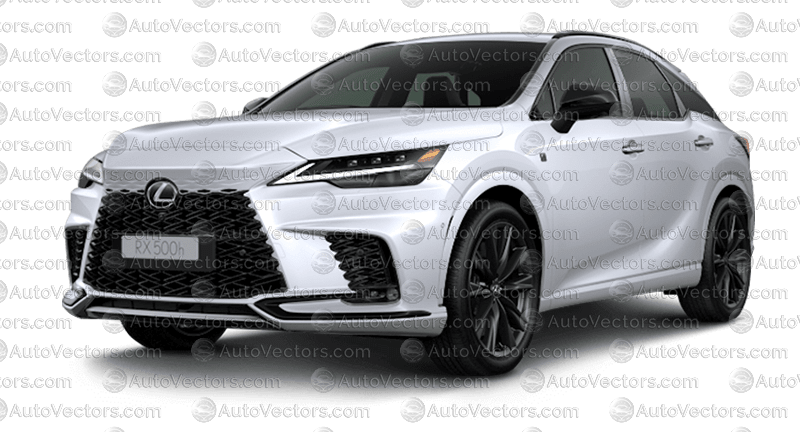 Lexus RX 500h+ F Sport, DIRECT4 XA50 (From 2023) SUV pre-cut PPF vector template download