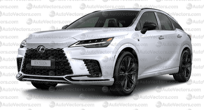 Lexus RX 500h+ F Sport, DIRECT4 XA50 (From 2023) SUV pre-cut PPF vector template download
