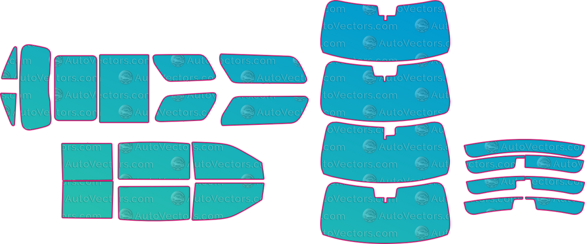 Lincoln Navigator Base (From 2025) SUV – window tint pre-cut templates, instant digital download vector cut files (CDR, AI, PDF, SVG)