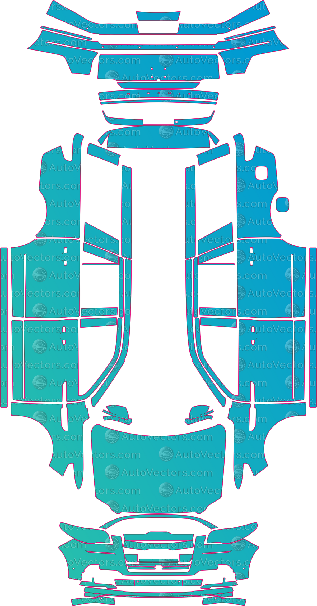 Lincoln Navigator Black Label L Extended (From 2022) SUV – pre-cut PPF pattern templates, instant digital download vector cut files (CDR, AI, PDF, SVG)