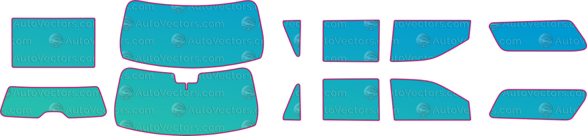 Lincoln Navigator L Base (From 2018) SUV – window tint pre-cut templates, instant digital download vector cut files (CDR, AI, PDF, SVG)