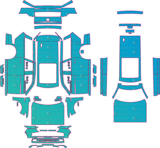 Lincoln Navigator LWB Reserve (From 2025) SUV – pre-cut PPF pattern templates, instant digital download vector cut files (CDR, AI, PDF, SVG)
