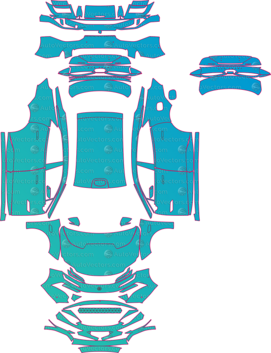 Lotus Emeya Base (From 2024) Sedan – pre-cut PPF pattern templates, instant digital download vector cut files (CDR, AI, PDF, SVG)