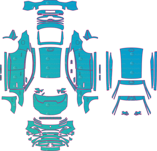 Lotus Emeya Emeya R (From 2025) Sedan – pre-cut PPF pattern templates, instant digital download vector cut files (CDR, AI, PDF, SVG)