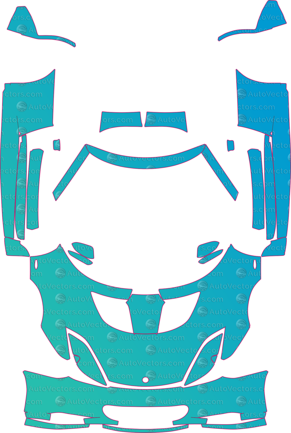 Lotus Evora 122 (From 2009) Coupe – pre-cut PPF pattern templates, instant digital download vector cut files (CDR, AI, PDF, SVG)