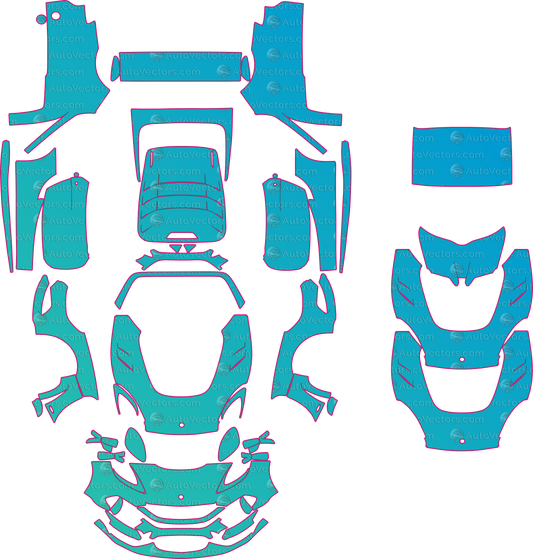 Lotus Exige 430 Cup Final Edition (From 2023) Coupe – pre-cut PPF pattern templates, instant digital download vector cut files (CDR, AI, PDF, SVG)