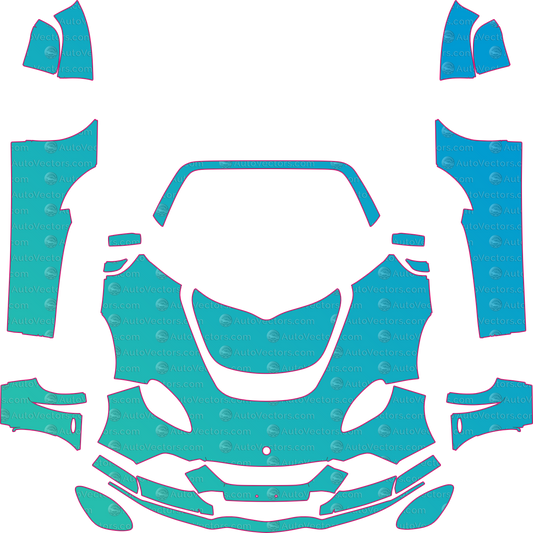 Lotus Exige Cup S-S (From 2012) Coupe – pre-cut PPF pattern templates, instant digital download vector cut files (CDR, AI, PDF, SVG)