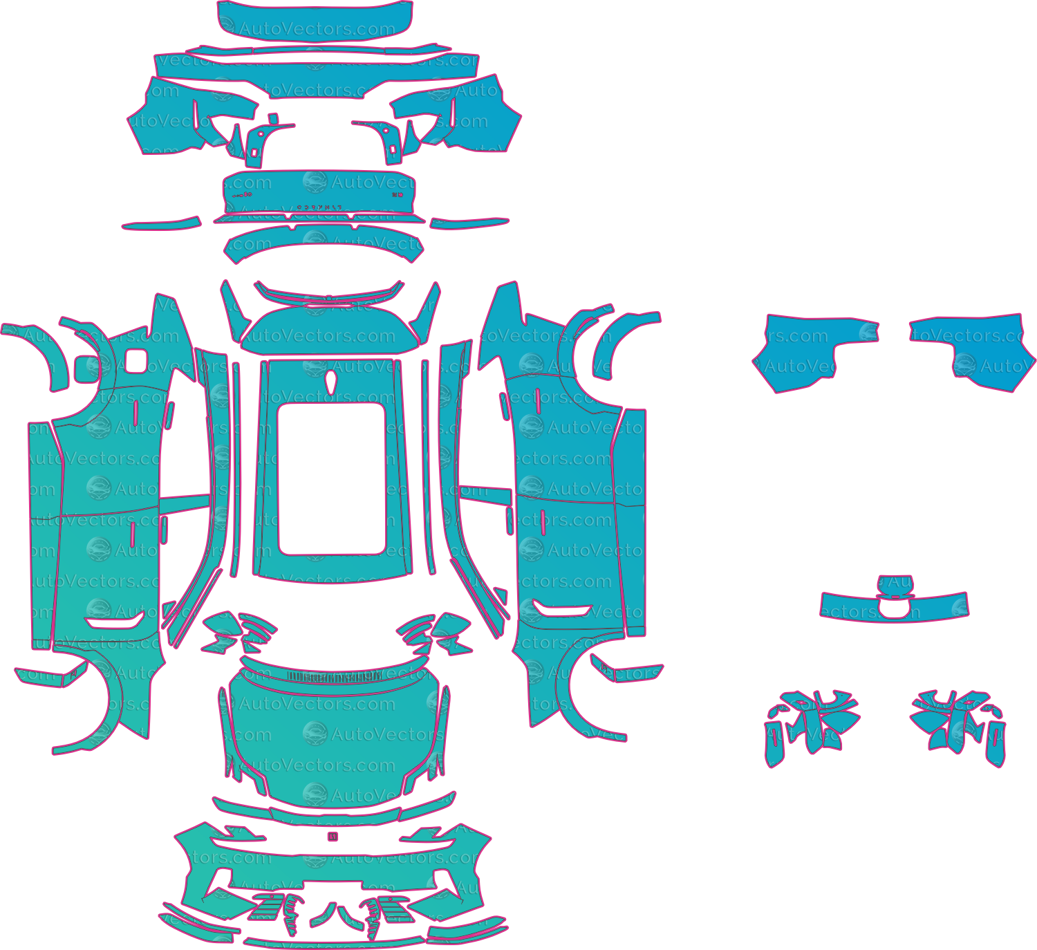 Lynk & Co 08 Base (From 2026) SUV – pre-cut PPF pattern templates, instant digital download vector cut files (CDR, AI, PDF, SVG)