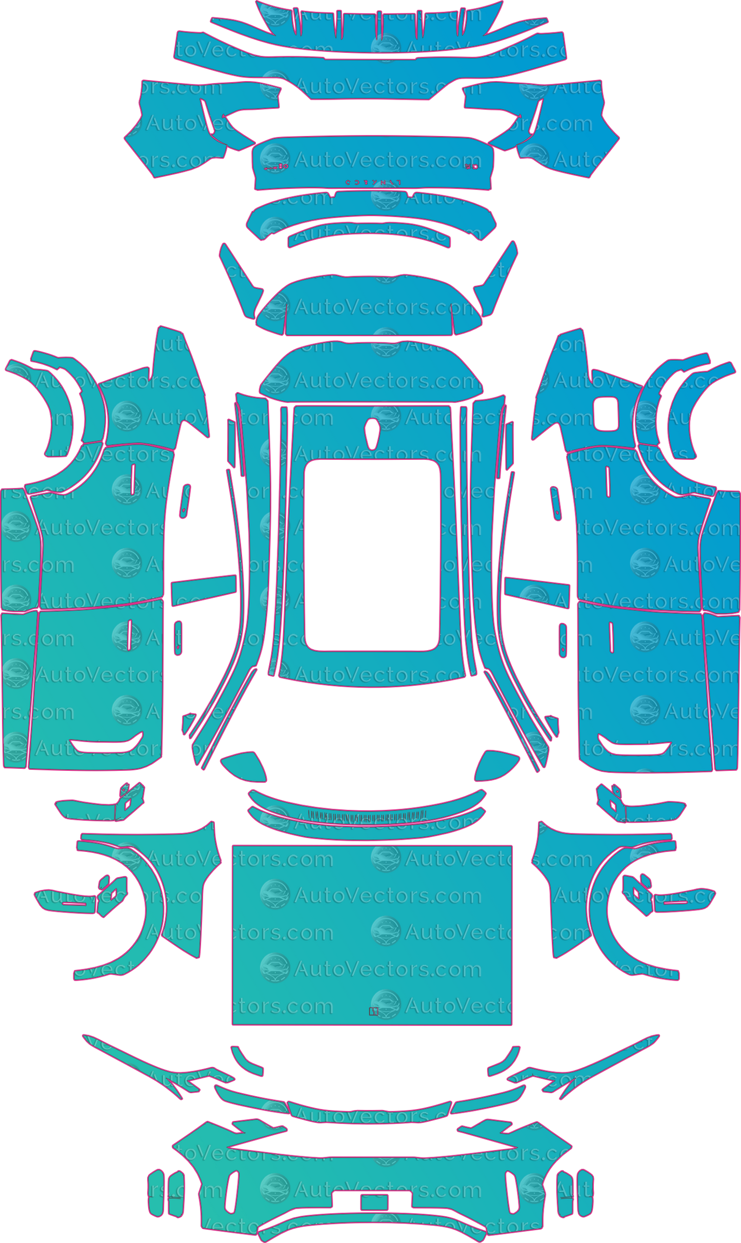 Lynk & Co 08 EM-P Base (From 2025) SUV – pre-cut PPF pattern templates, instant digital download vector cut files (CDR, AI, PDF, SVG)