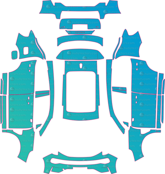 Lynk & Co 1 Base (From 2021) SUV – pre-cut PPF pattern templates, instant digital download vector cut files (CDR, AI, PDF, SVG)
