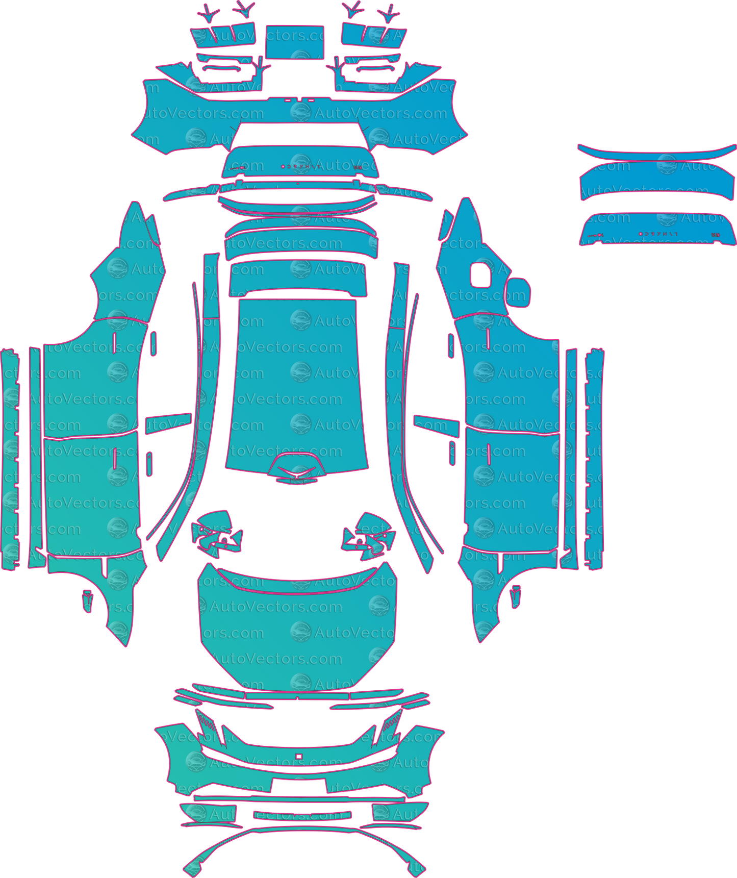 Lynk & Co 10 Base (From 2025) Sedan – pre-cut PPF pattern templates, instant digital download vector cut files (CDR, AI, PDF, SVG)