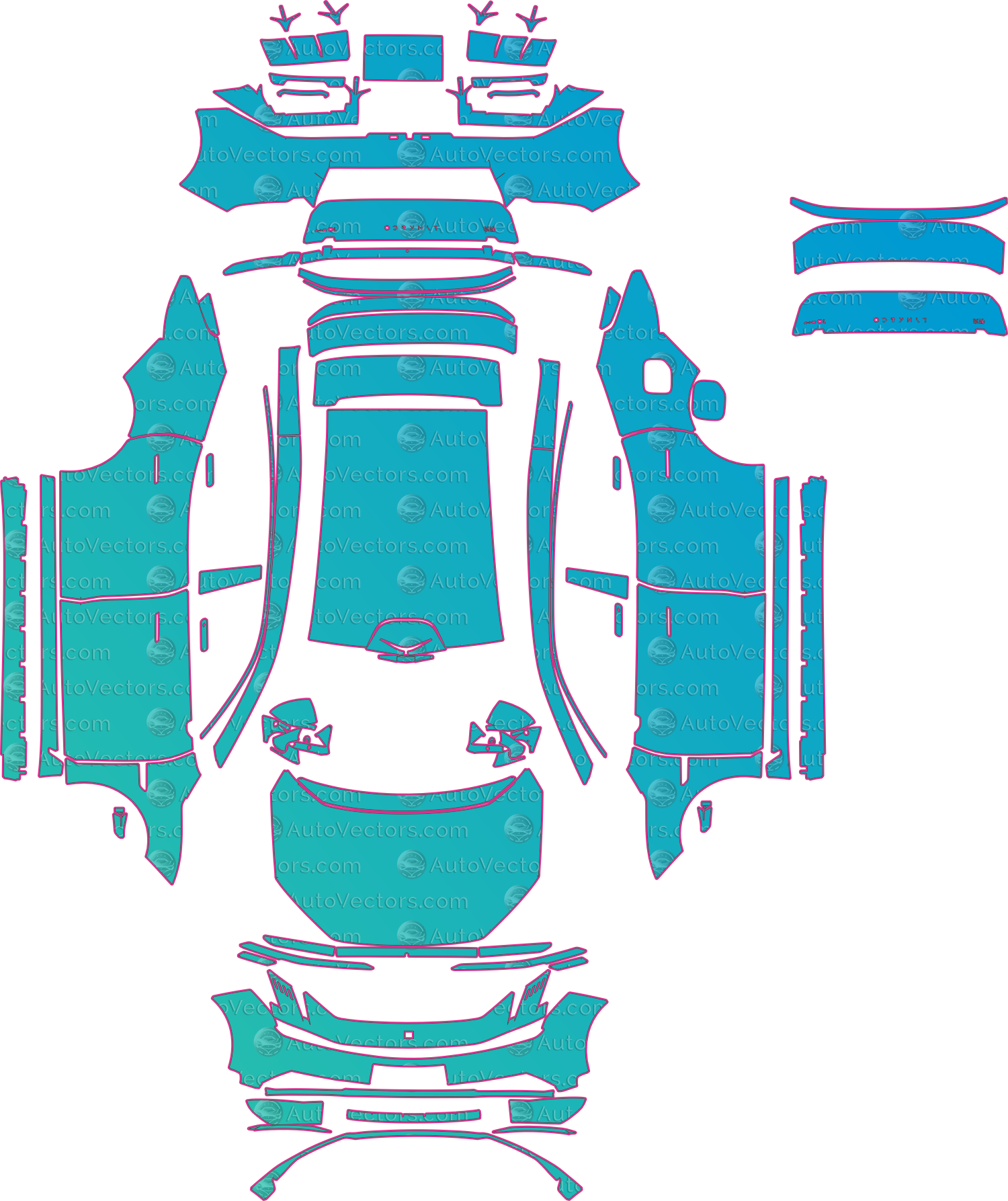 Lynk & Co 10 Base (From 2025) Sedan – pre-cut PPF pattern templates, instant digital download vector cut files (CDR, AI, PDF, SVG)