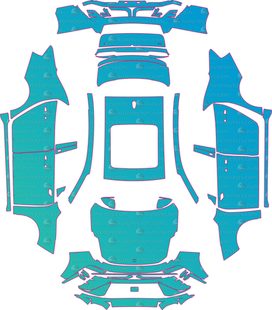 Lynk & Co 3 Base (From 2023) Sedan – pre-cut PPF pattern templates, instant digital download vector cut files (CDR, AI, PDF, SVG)
