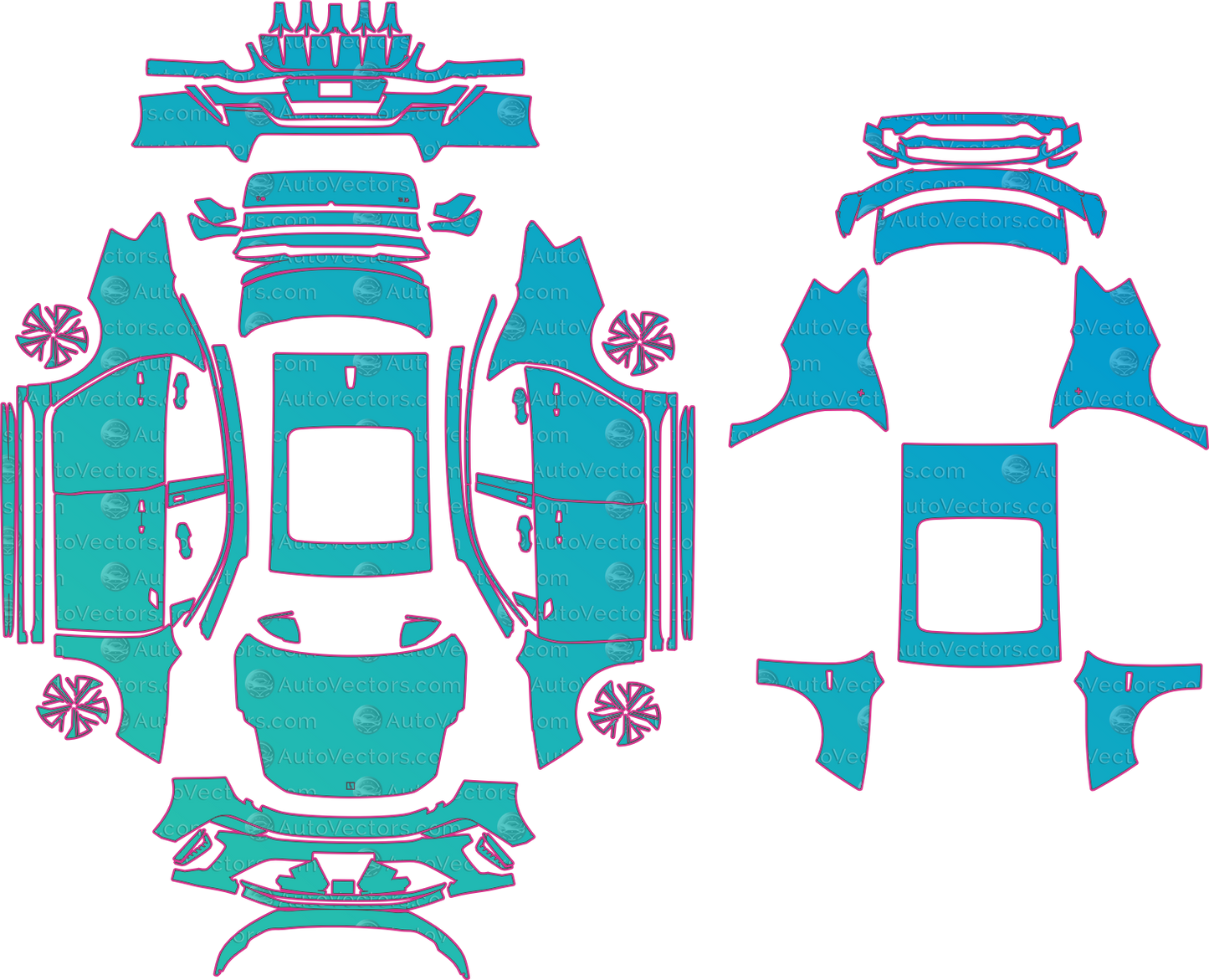 Lynk & Co 3 Base (From 2026) Sedan – pre-cut PPF pattern templates, instant digital download vector cut files (CDR, AI, PDF, SVG)
