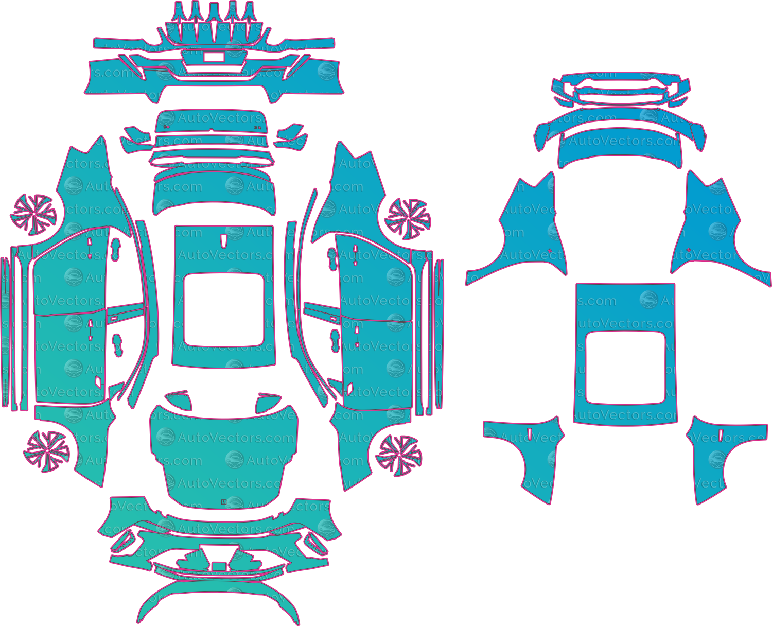 Lynk & Co 3 Base (From 2026) Sedan – pre-cut PPF pattern templates, instant digital download vector cut files (CDR, AI, PDF, SVG)