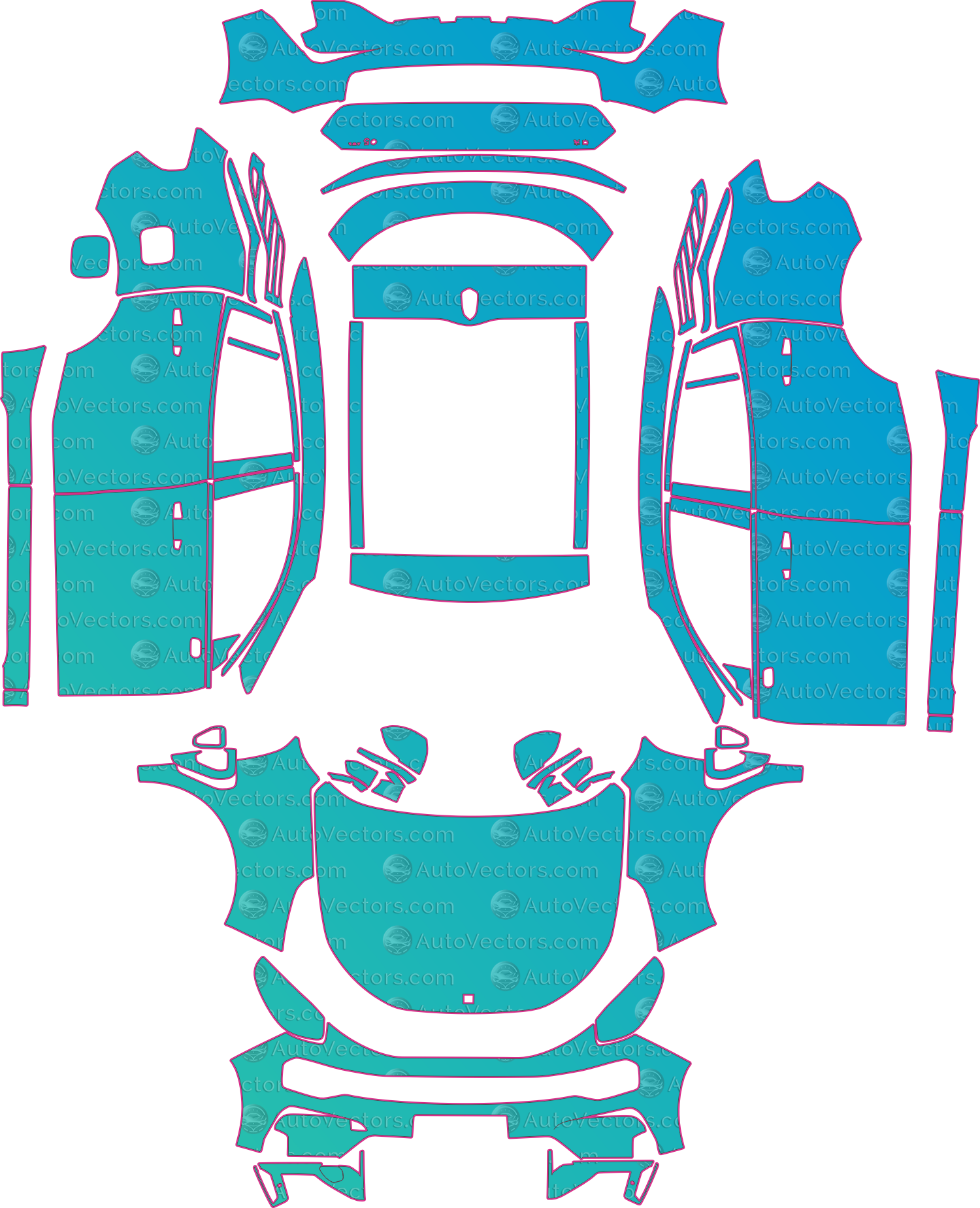 Lynk & Co 5 DCY11 Base (From 2020) SUV – pre-cut PPF pattern templates, instant digital download vector cut files (CDR, AI, PDF, SVG)