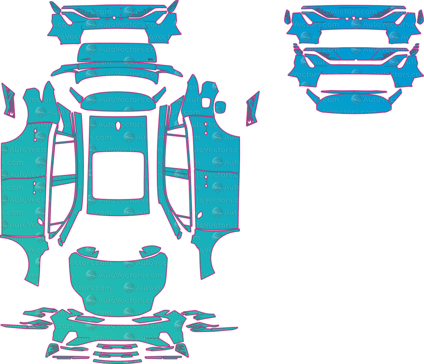Lynk & Co 6 BX11 Base (From 2025) SUV – pre-cut PPF pattern templates, instant digital download vector cut files (CDR, AI, PDF, SVG)