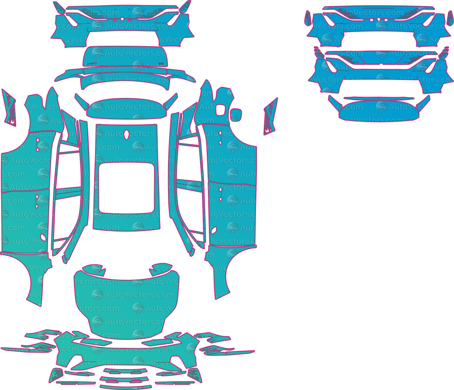 Lynk & Co 6 BX11 Base (From 2025) SUV – pre-cut PPF pattern templates, instant digital download vector cut files (CDR, AI, PDF, SVG)