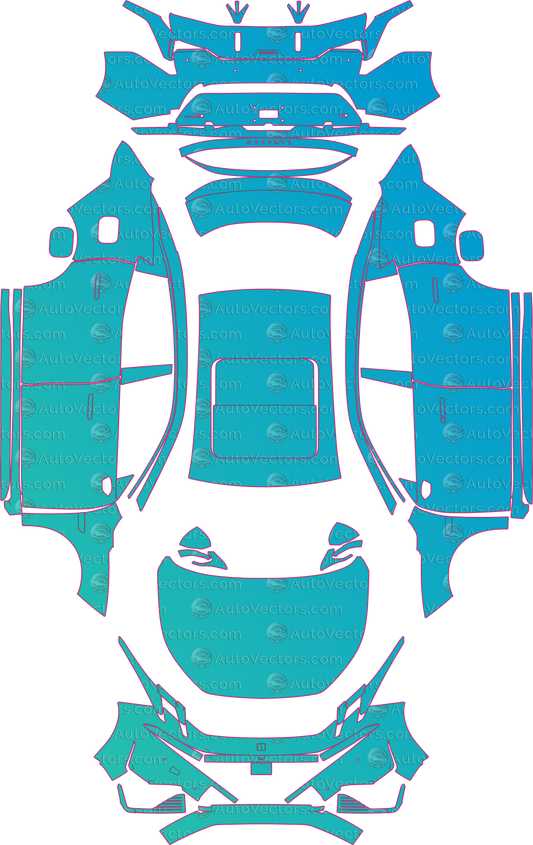 Lynk & Co 7 Base (From 2024) Sedan – pre-cut PPF pattern templates, instant digital download vector cut files (CDR, AI, PDF, SVG)