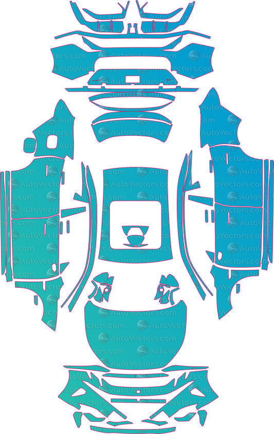 Lynk & Co 7 Base (From 2026) sedan – pre-cut PPF pattern templates, instant digital download vector cut files (CDR, AI, PDF, SVG)
