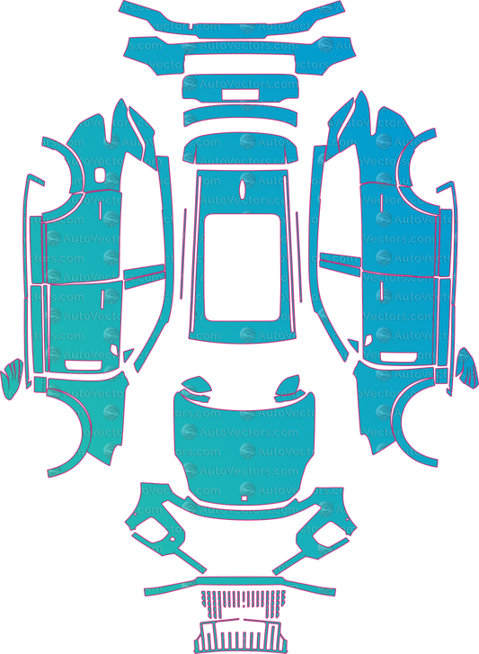 Lynk & Co 9 Base (From 2021) SUV – pre-cut PPF pattern templates, instant digital download vector cut files (CDR, AI, PDF, SVG)