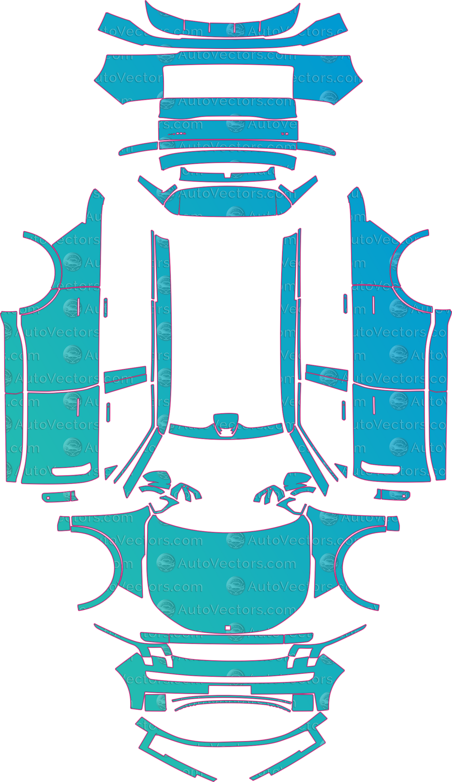 Lynk & Co 900 Base (From 2025) SUV – pre-cut PPF pattern templates, instant digital download vector cut files (CDR, AI, PDF, SVG)