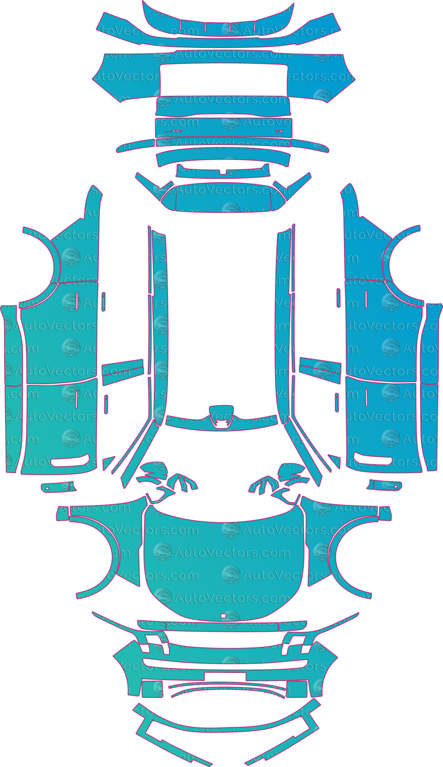 Lynk & Co 900 Base (From 2025) SUV – pre-cut PPF pattern templates, instant digital download vector cut files (CDR, AI, PDF, SVG)