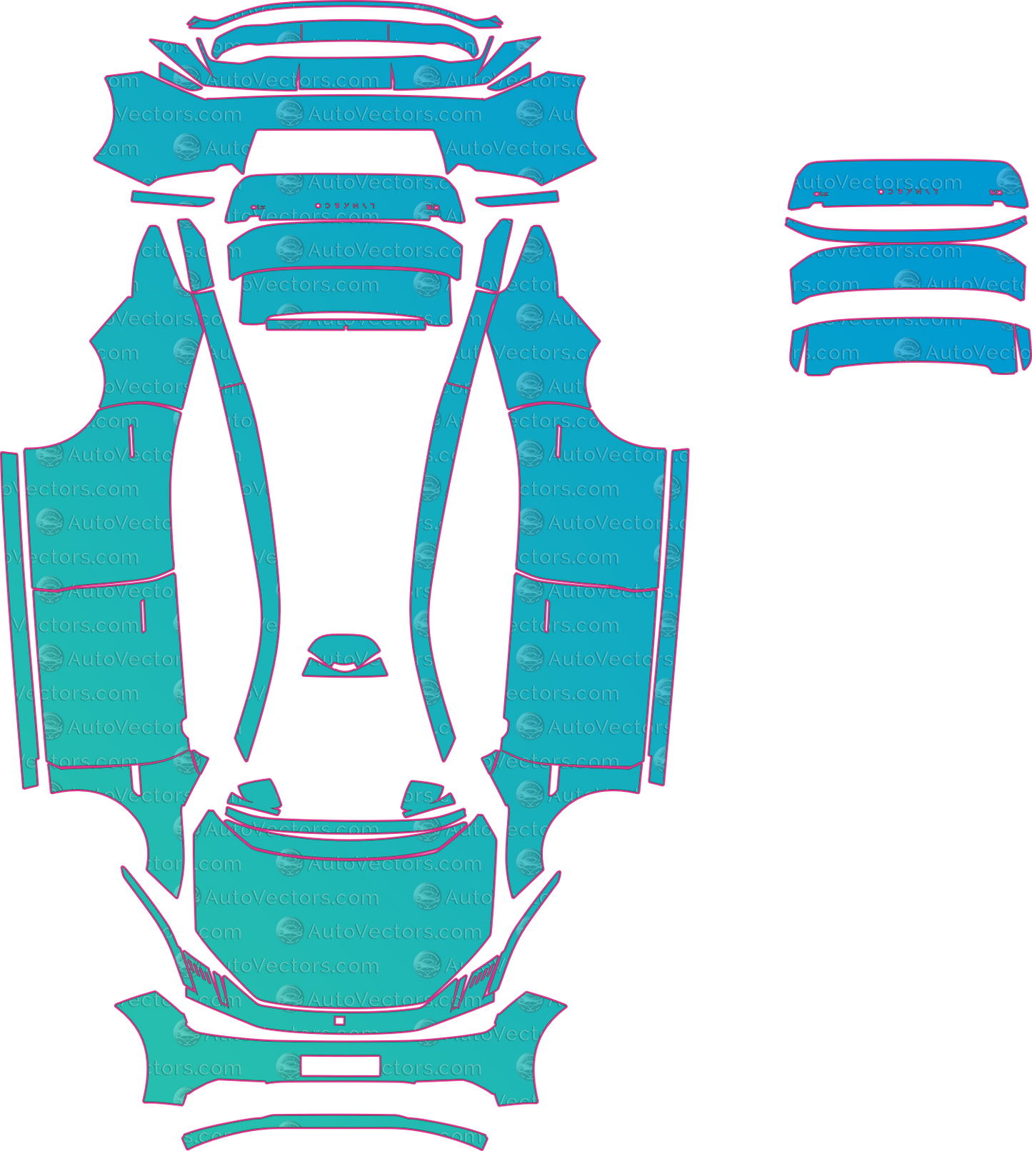 Lynk & Co Z10 Base (From 2024) Sedan – pre-cut PPF pattern templates, instant digital download vector cut files (CDR, AI, PDF, SVG)