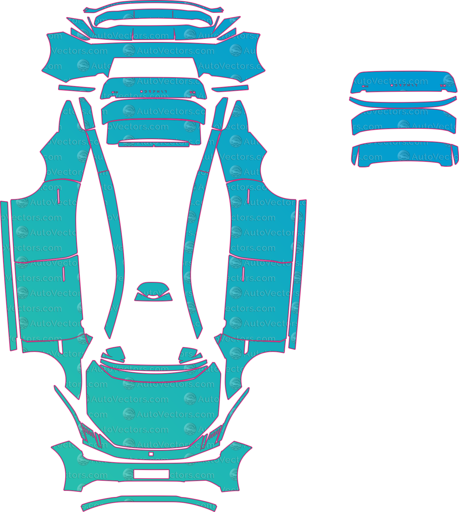 Lynk & Co Z10 Base (From 2024) Sedan – pre-cut PPF pattern templates, instant digital download vector cut files (CDR, AI, PDF, SVG)
