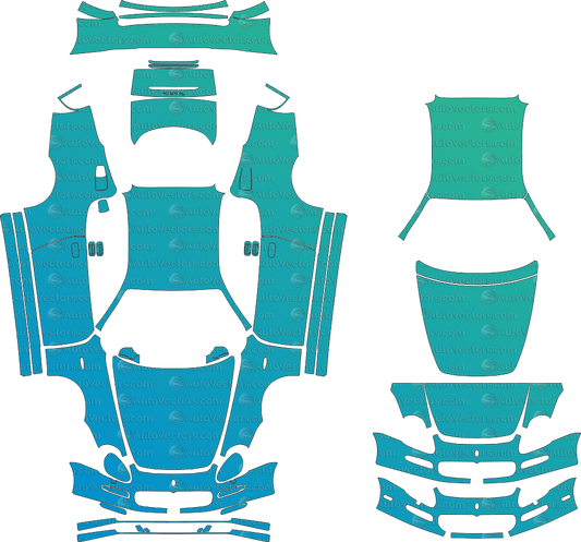 Maserati 4200 Coupe (2002–2006) Coupe pre-cut PPF vector template download