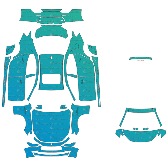 Maserati Ghibli GT (From 2018) Sedan pre-cut PPF vector template download