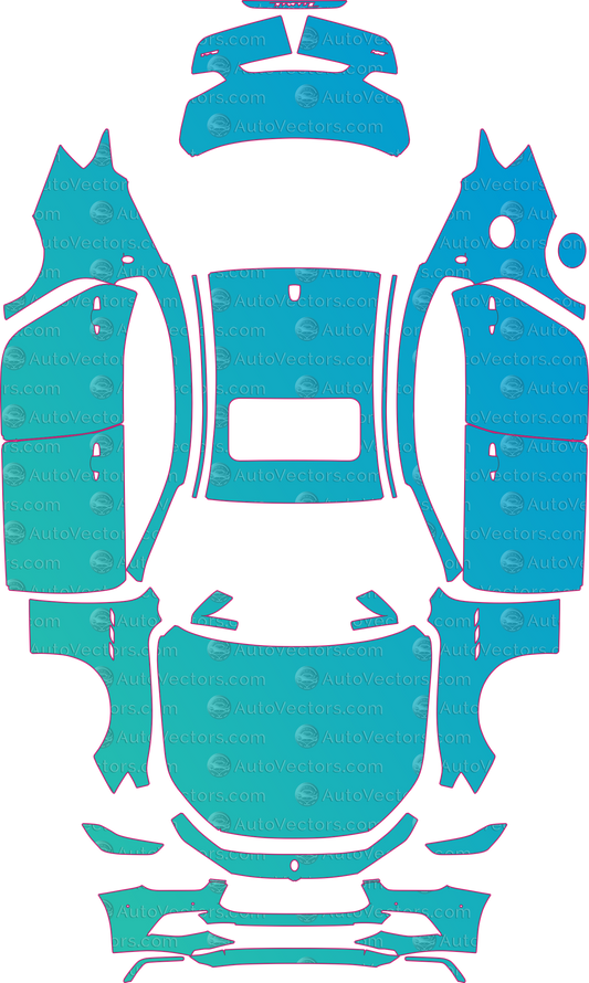 Maserati Ghibli M157 Diesel GranSport (From 2017) Sedan – pre-cut PPF pattern templates, instant digital download vector cut files (CDR, AI, PDF, SVG)