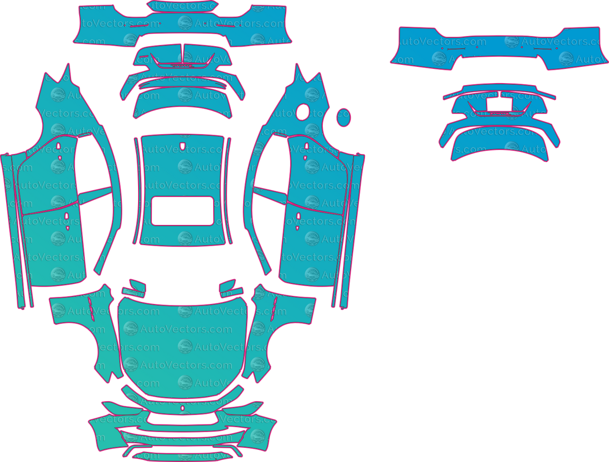 Maserati Ghibli M157 GT (From 2022) Sedan – pre-cut PPF pattern templates, instant digital download vector cut files (CDR, AI, PDF, SVG)