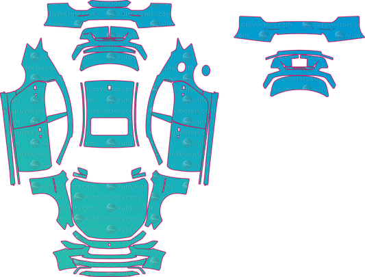 Maserati Ghibli M157 GT (From 2022) Sedan – pre-cut PPF pattern templates, instant digital download vector cut files (CDR, AI, PDF, SVG)