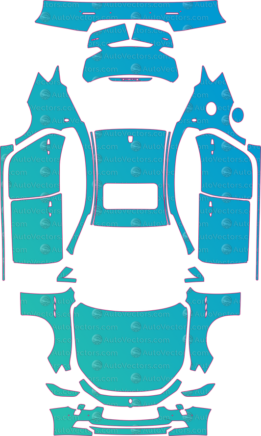 Maserati Ghibli M157 S Q4 Base Diesel S (From 2013) Sedan – pre-cut PPF pattern templates, instant digital download vector cut files (CDR, AI, PDF, SVG)